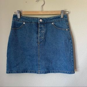 High waisted jean skirt